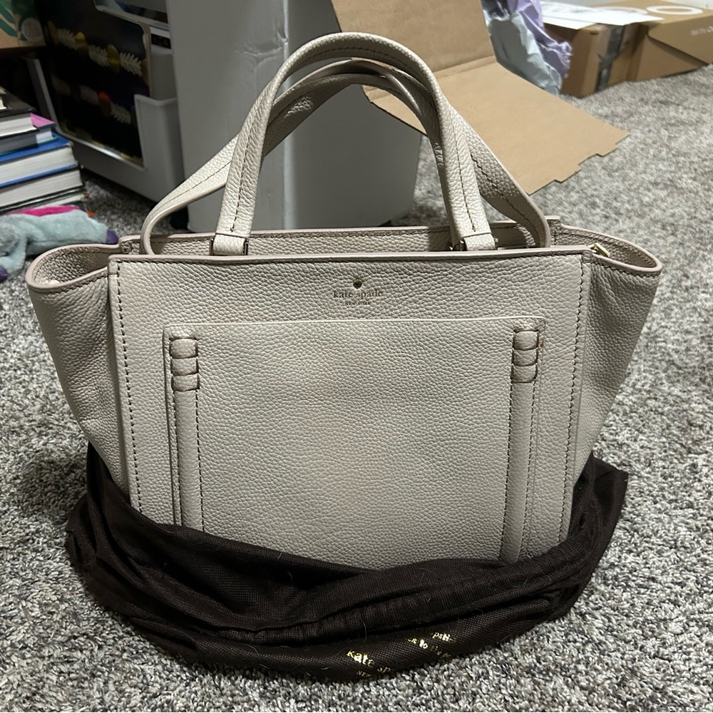 Kate Spade Orchard Street Dillon Satchel Crisp Linen with Strap and Dust Bag EUC
